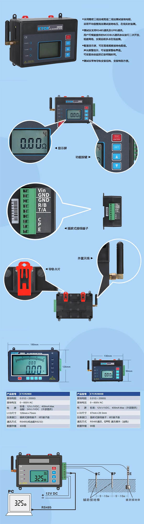 銥泰ETCR2900B 接地電阻在線(xiàn)檢測(cè)儀 介紹