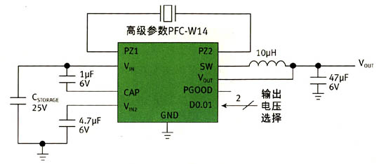  LTC3588-1電路將振動源或應(yīng)變源轉(zhuǎn)換為電源