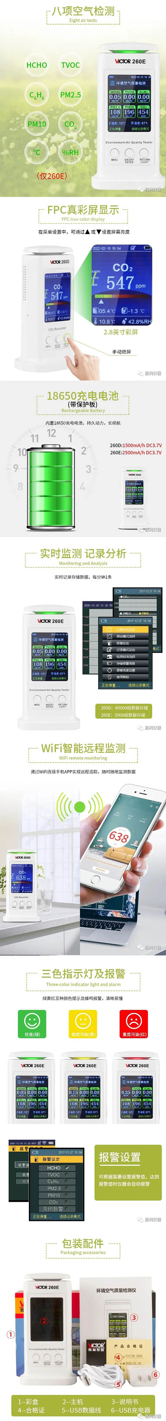 勝利儀器環(huán)境空氣質(zhì)量檢測儀 VICTOR 260D/260E